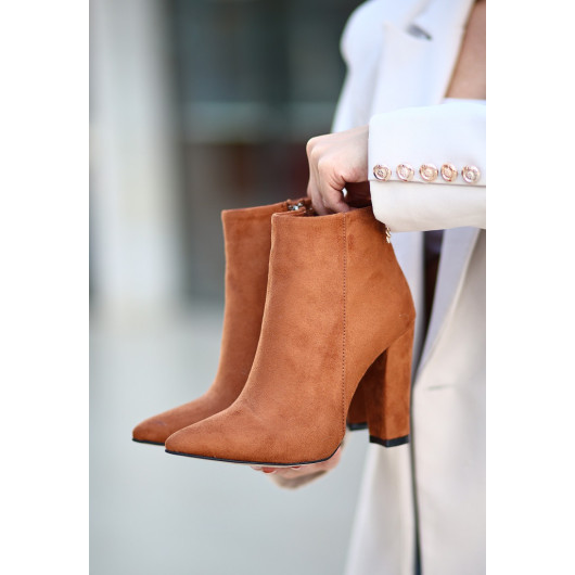 Tan Suede Heeled Boots