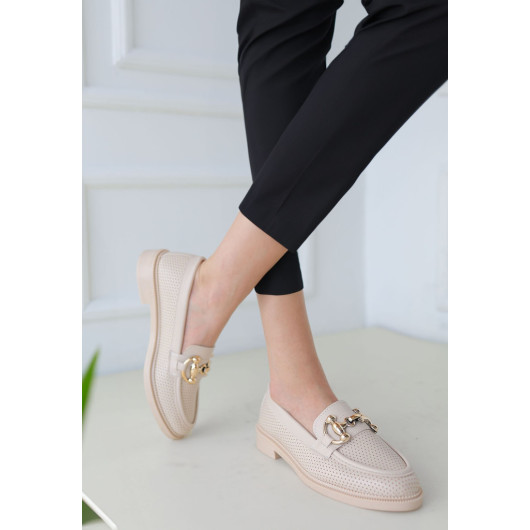 Beige Skin Ballerina Shoes