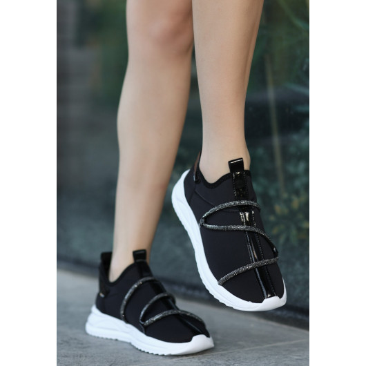 Black Stretch Sneakers