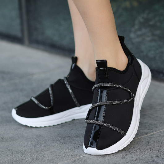 Black Stretch Sneakers