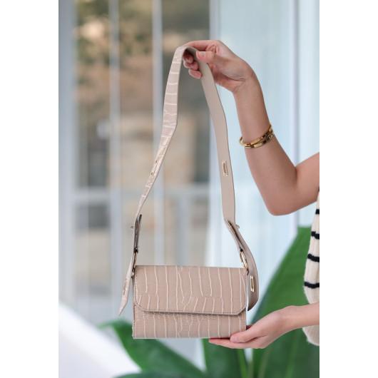 Beige Patent Leather Bag