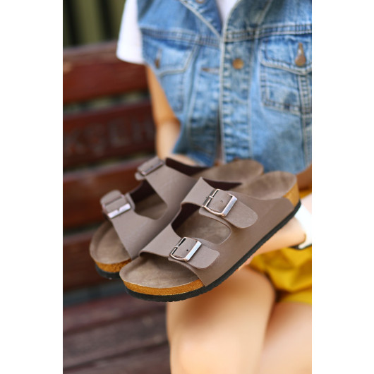 Brown Nubuck Slippers