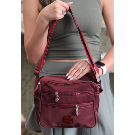 Claret Red Linen Bag