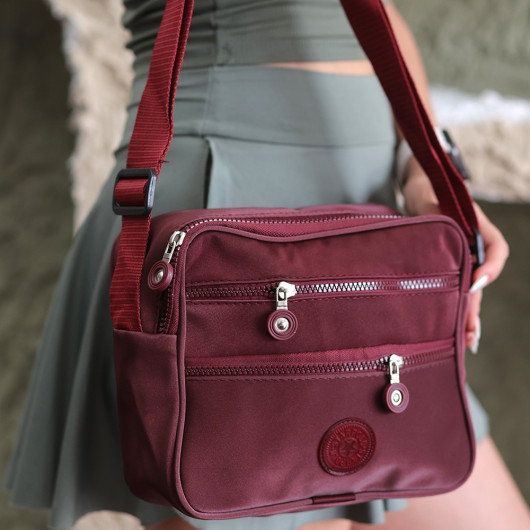 Claret Red Linen Bag