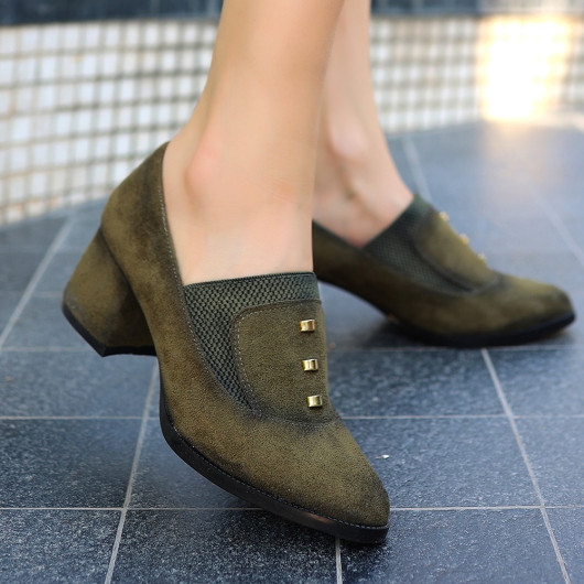 Green Suede High Heel Shoes