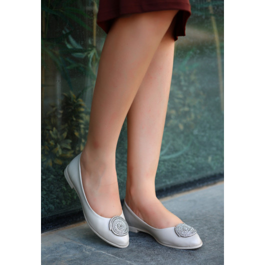 Beige Skin Ballerina Shoes