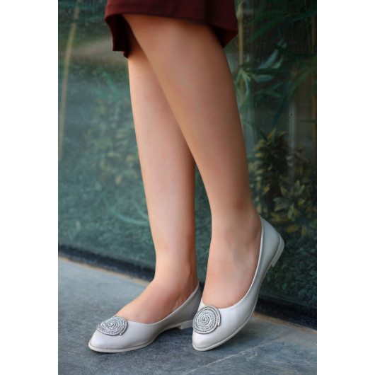 Beige Skin Ballerina Shoes