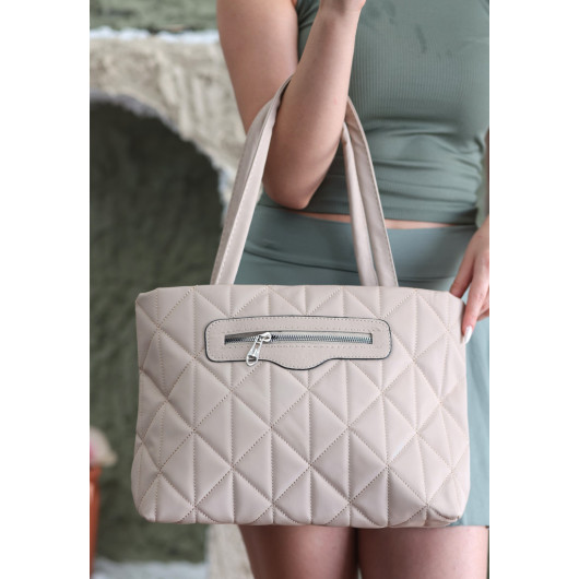 Shan Beige Satin Bag