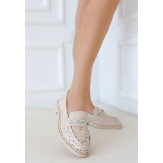 Beige Skin Ballerina Shoes