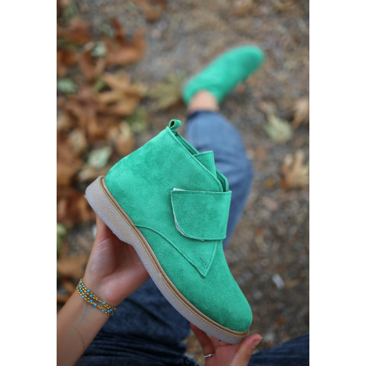 Green Suede Boots