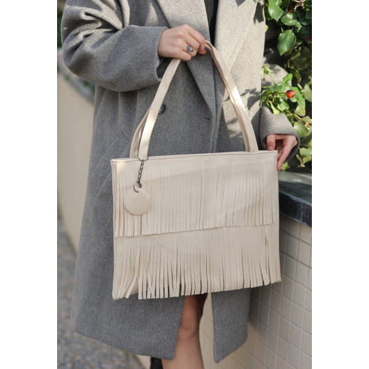 Beige Leather Handbag