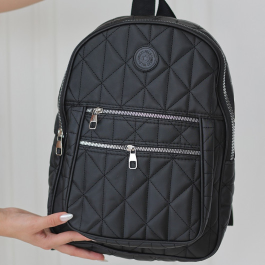 Black Leather Backpack