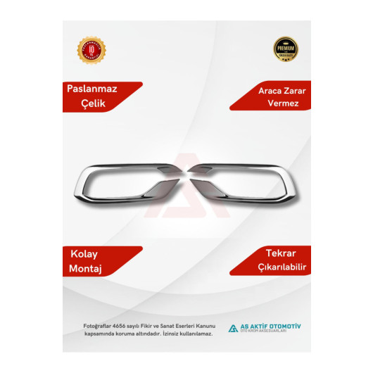 Fog Frame Large 2 Piece 2020 And Up Chrome Stainless Steel