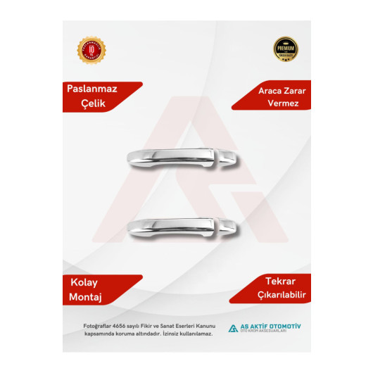 Door Handle Front 2 Pieces 2 Pieces 2019 And Above Chrome Stainless Steel