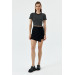 Asymmetric Black Short Skirt