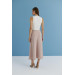 Powder Pink Satin Skirt With Elastic Waist