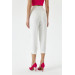 Carrot Fit White Women's Trousers