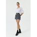 Pocket Detailed Gray Mini Skirt