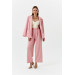 Velcro Detailed Palazzo Powder Pink Women's Trousers