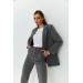 Striped Blazer Jacket Pants Gray Women's Suit