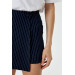 Women's Striped Navy Blue Shorts Skirt
