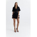 Lace Detailed Mini Shorts Black Jumpsuit