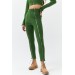 High Collar Crop Tracksuit Green Women's Suit