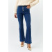 Button Detailed Bell-Length Blue Women's Jeans