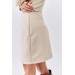 Zippered Mini Cachet Beige Skirt