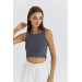 Wide Strap Smoked Crop Top