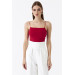 Red Crop Top With Rope Straps