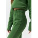 Hoodie Sweatshirt Tracksuit Green Women's Suit