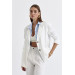 Linen Blazer White Women's Jacket