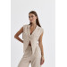Linen Blend Design Mink Women's Vest