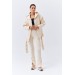 Detachable Snap Fastener Tracksuit Cream Women's Suit