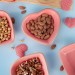 Heart Shaped Nuts / Sauce Dish Matt / Rose Gold 14 Cm 6 Pieces - 974