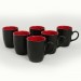 Matte Black/Flag Red Cloud Mug 9 Cm 6 Pieces 956/506