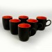 Matte Black/Orange Cloud Mug 9 Cm 6 Pieces 956/200