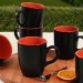 Matte Black/Orange Cloud Mug 9 Cm 6 Pieces 956/200
