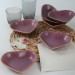 Nuts / Sauce Dish Heart Shape Matt/Matte Violet-Gold 14 Cm 6 Pieces