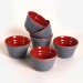 Messe Gray - Red Neva Snack Plate 10 Cm 6 Pieces