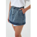 Mini Pleated Blue Denim Skirt