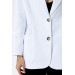 Oversize Back Slit White Women's Jacket