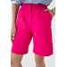 Pleated Bermuda Fuchsia Women's Shorts