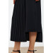 Pleated Midi Length Black Women's Skirt