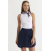 Pleated Mini Navy Blue Short Skirt