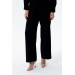 Pleated Palazzo Black Women's Trousers
