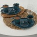 طقم تقديم قهوة 8 قطع لشخصين لون ياقوتي Moka