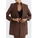 Shawl Collar Blazer Brown Women's Jacket