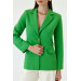 Low Back Blazer Green Women's Jacket